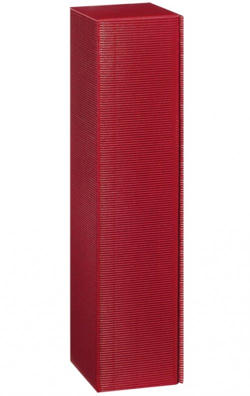 Darčeková krabica vlnitá lepenka bordová na 1 fľašu 385x92x95 mm