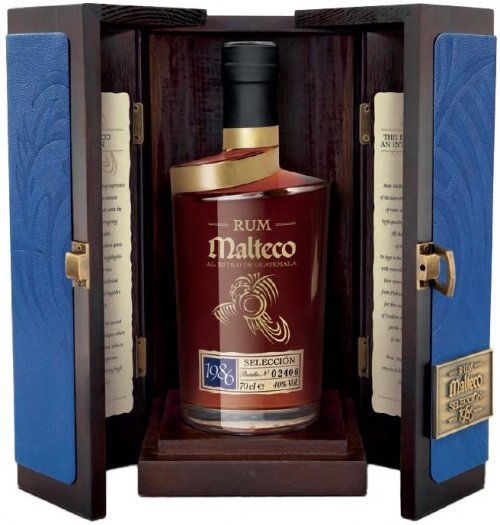 Malteco Selección 40% v drevenom boxe 0,7L, r1986, rum, DX
