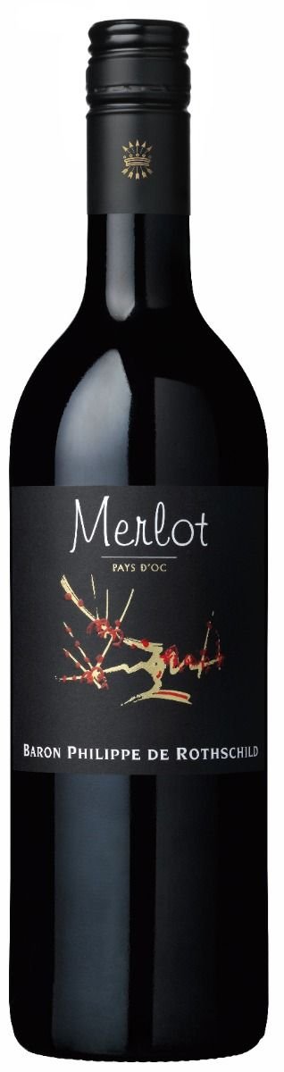 Rothschild Pays d'Oc Varietals Merlot 0,75L, IGP, r2024, vin, cr, su