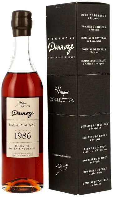 Darroze Bas-Armagnac Unique Collection 1986 Domaine de La Gardenne 50% 0,7L, AOC, arm, DB