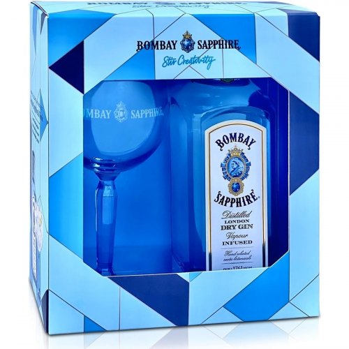 Bombay Sapphire Gin 40% + Box + Pohár 0,7L, DB