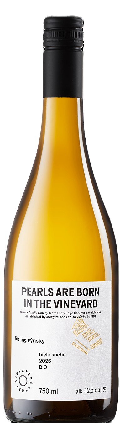 Karpatská Perla "Pearls" Rizling rýnsky BIO 0,75L, r2025, vin, bl, su, sc