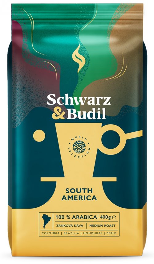 Schwarz&Budil Káva zrnková SOUTH AMERICA 400g,zrnzm, ochr