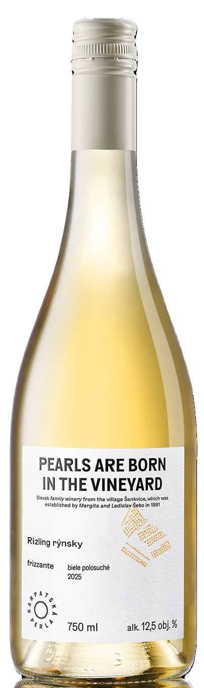Karpatská Perla "Pearls" Rizling rýnsky Frizzante 0,75L, r2025, friper, bl, plsu, sc