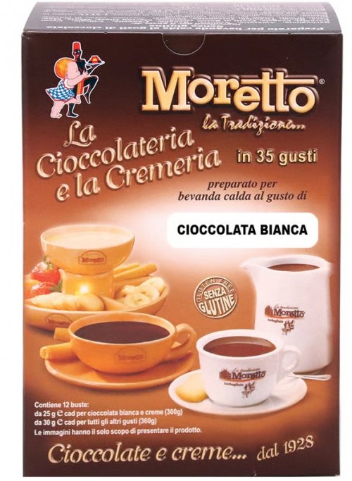 MORETTO Hot Chocolate -biela, balenie 12x25g,bielcok