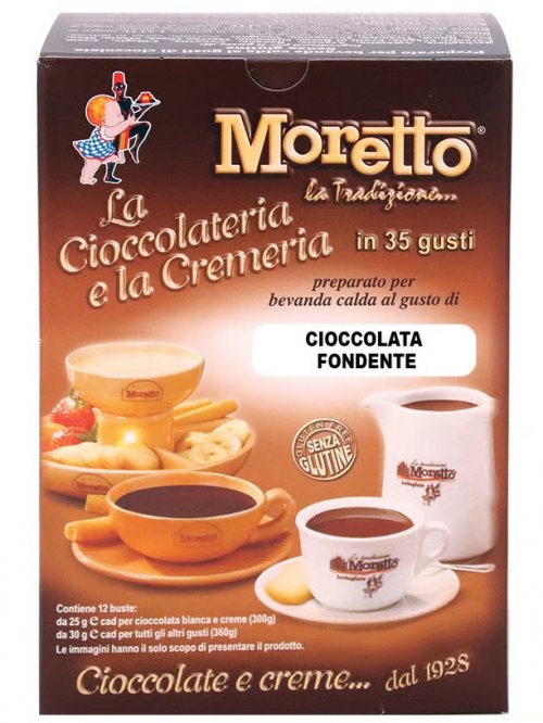 MORETTO Hot Chocolate tmavá -čokoláda, balenie 12x30g