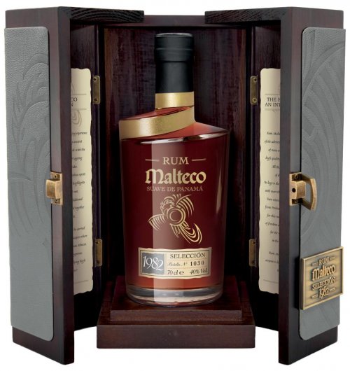 Malteco Selección 40% v drevenom boxe 0,7L, r1982, rum, DX